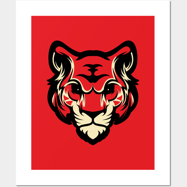 Red Tiger Wall Art by Kunstlerstudio